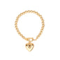 6MM Gold Beaded with Toggle and Puffy Heart Bracelet