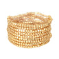 Gold Small Nugget Set of 9 Stretch Bracelets
