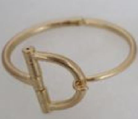 Matte Gold Metal Horse bit Hinged Bracelet