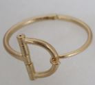Gold Metal Horse bit Hinged Bracelet