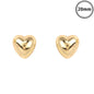 Gold Puffy Heart .75" Stud Earring