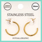 Stainless Steel Waterproof .75" Thin Hoop Earring
