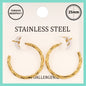 Stainless Steel Waterproof .75" Twisted Thin Hoop Earring