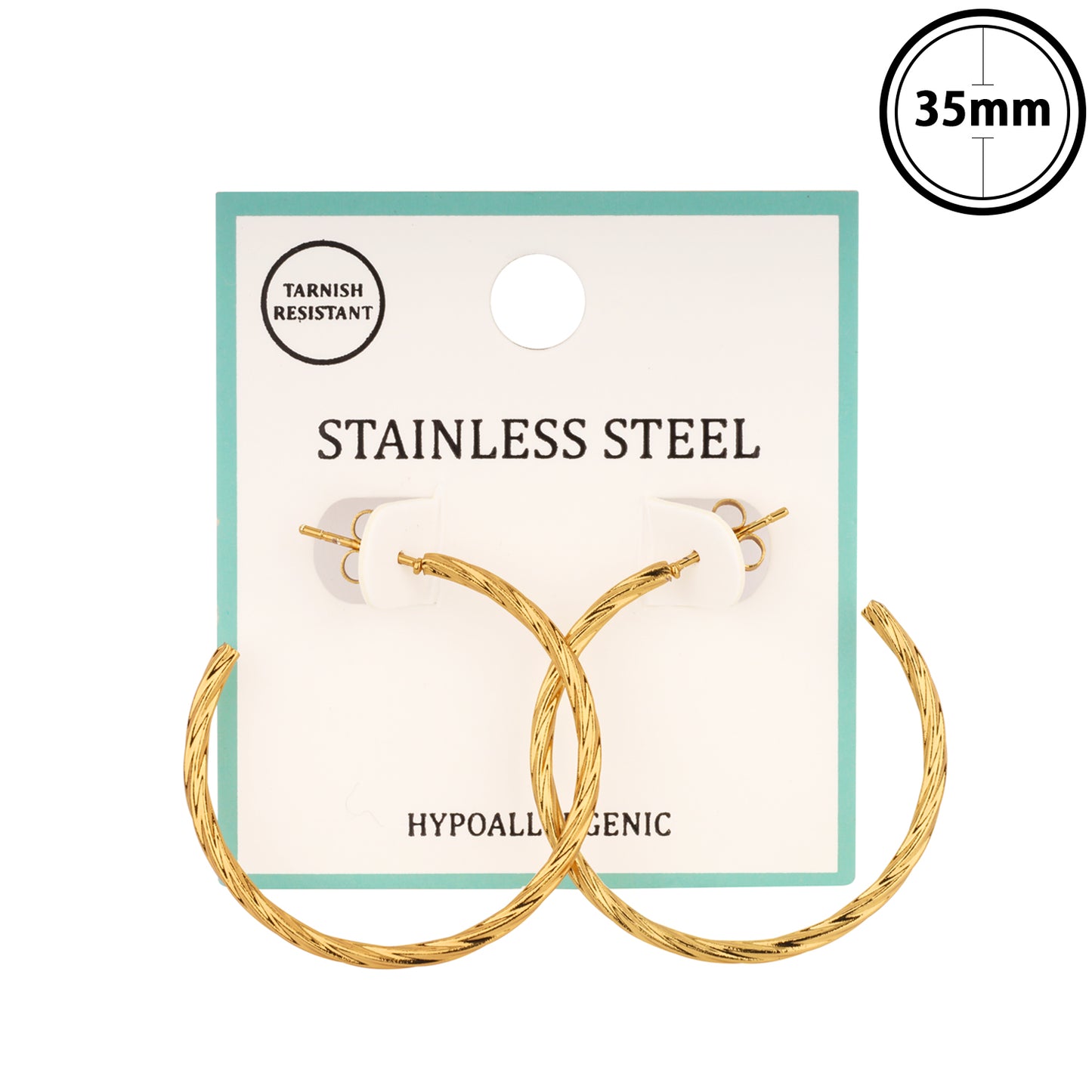 Stainless Steel Twisted Hoop 1.5"