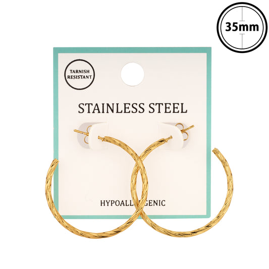 Stainless Steel Twisted Hoop 1.5"