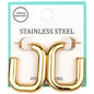 Stainless Steel 1.25" Gold Rectangled Hoop Earring