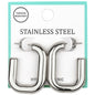 Stainless Steel 1.25" Silver Rectangled Hoop Earring