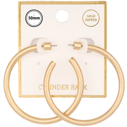 Gold Metal Hoop 2" Earring
