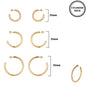 Gold Twisted Hoop Set of 3 .75", 1", and 1.5" Earrings