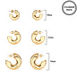 Set of 3 .5", .8", 1" Thick Huggie Hoop Earring