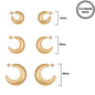Matte Gold Hoop Set of 3 .5"-1.5" Earrings