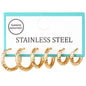 Set of 3 .3", .4", .5" Gold Textured Hoop Earrings