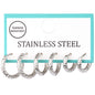 Set of 3 .3", .4", .5" Silver Textured Hoop Earrings