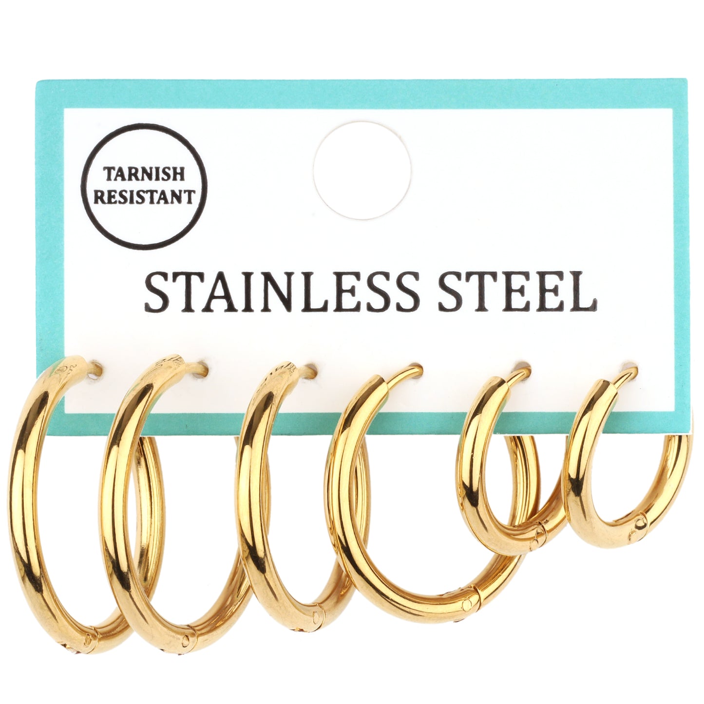 Set of 3 .5", .75", 1" Hoop Earrings