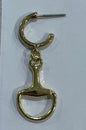 Gold Horse Bit 1" Earring