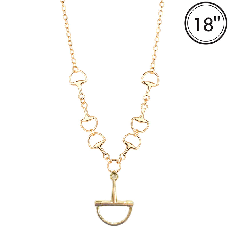 Gold Horse Bit 18" Necklace