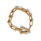 Gold Pave U Chain Toggle 7.5" Bracelet