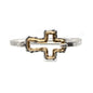 Silver with Gold Cross Hinge Bracelet