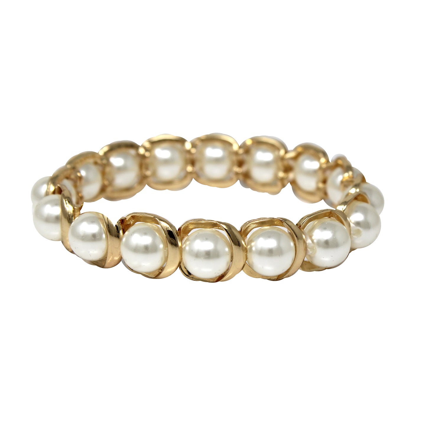 Gold Open Circles with Freshwater Pearl