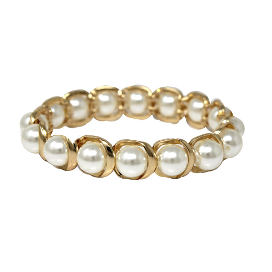 Gold Open Circles with Freshwater Pearl