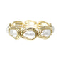 Freshwater Pearl with Hammered Gold Stretch Bracelet