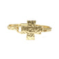 Worn Gold Hammered Cross Hinged Bracelet