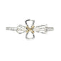 Silver Open Cross with Gold Wired Accents Hinged Bracelet