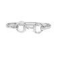 Worn Silver Hinged Bracelet with Horse Bit Closure Bracelet