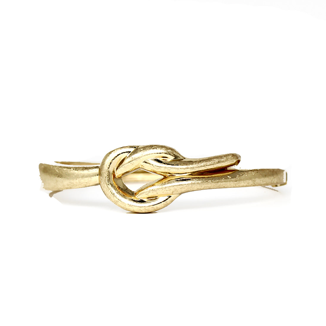 Worn Gold Geometric Loop Hinged Bangle