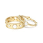 Hammered Gold with Pearl Circle Accents Stretch Bracelet and Bangle Set of 2 Bracelets