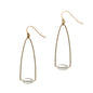 Thin Gold Wire 1.5" Earring with Pearl Accent