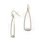 Thin Gold Wire 1.5" Earring with Silver Accent