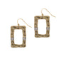 Hammered Rectangle Gold with Silver Wired Accent 2" Earring