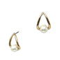 Gold Open Circle with Pearl Accents .75" Earring
