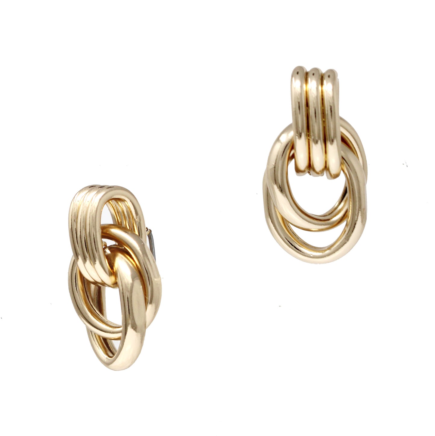 Gold Layered Post with Circles 1" Earring