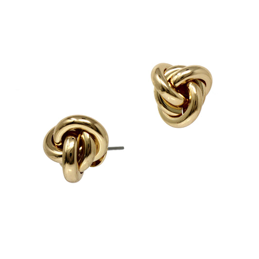 Gold Knotted Stud Earring