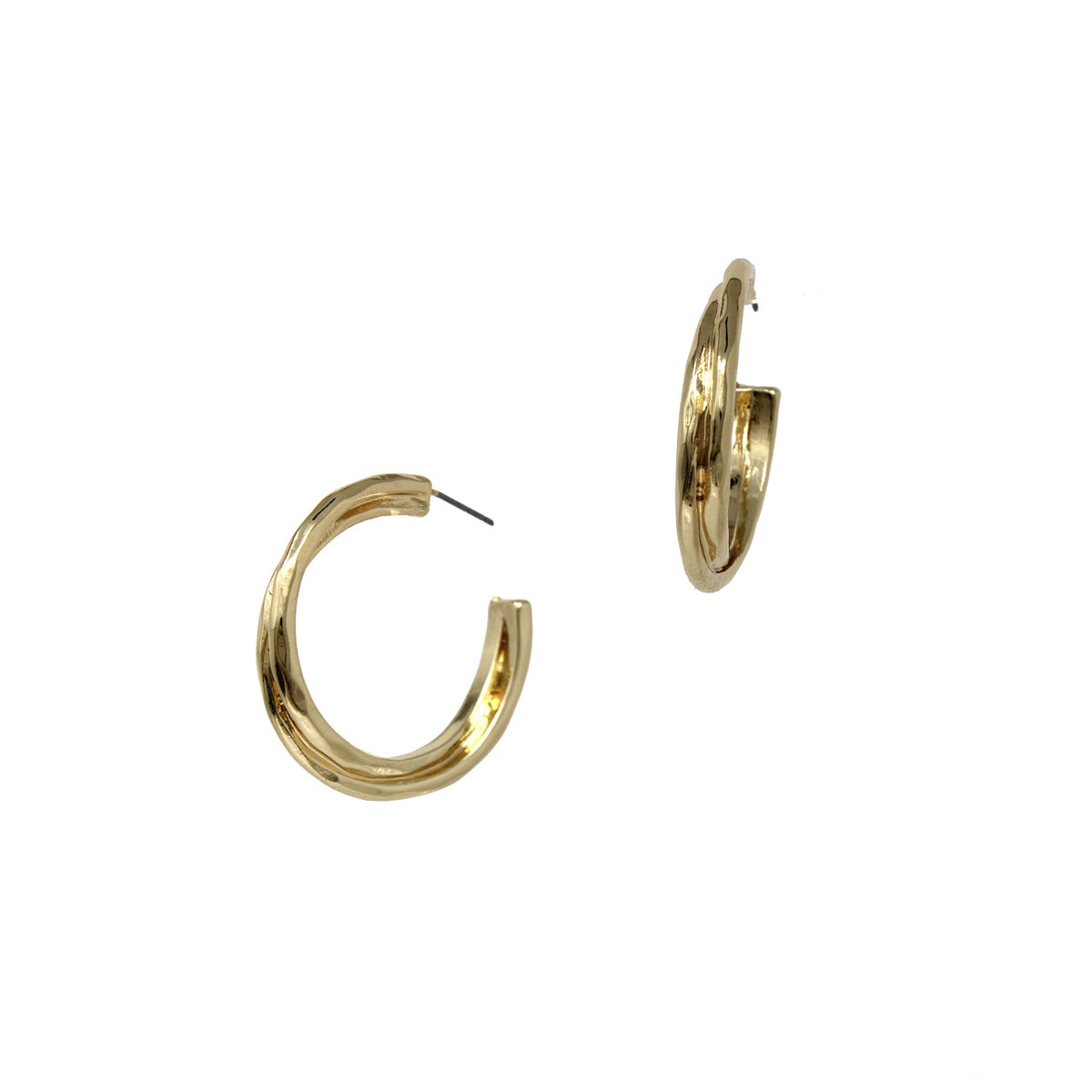 Gold Overlap 1.5" Hoop Earring
