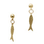 Hammered Gold Fish 1" Drop Earring