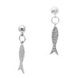 Hammered Silver Fish 1" Drop Earring