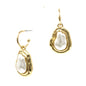 Freshwater Pearl with Hammered Gold 1.25" Drop Earring