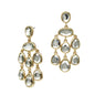 Gold and Clear Crystal Drop Tassle 2" Earring