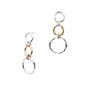 Open Silver and Gold Circles 1.5" Earring