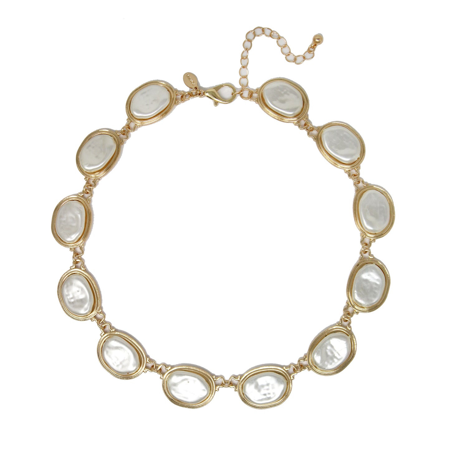 Gold Metal with Freshwater Coin Pearl 16"-18" Necklace