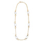 Gold Chain with Silver Open Circle 32" Chain Necklace