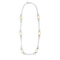Silver Chain with Gold Open Circle 32" Chain Necklace