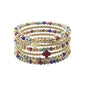 Multi Crystal with Gold and Cross Set of 6 Stretch Bracelets