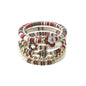 Green, Red, and White Christmas Set of 5 Stretch Bracelet