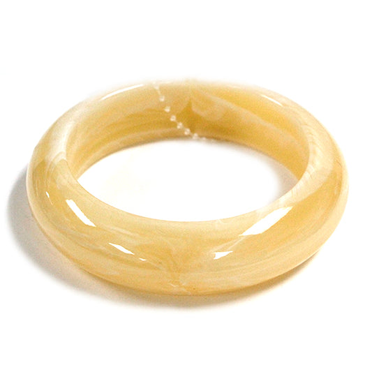 Natural Cream Acrylic Circle Bangle Bracelet