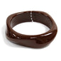 Brown Acrylic Waved Circle Bangle Bracelet