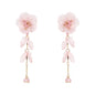Pink Acrylic Flower with Drop 3" Earring